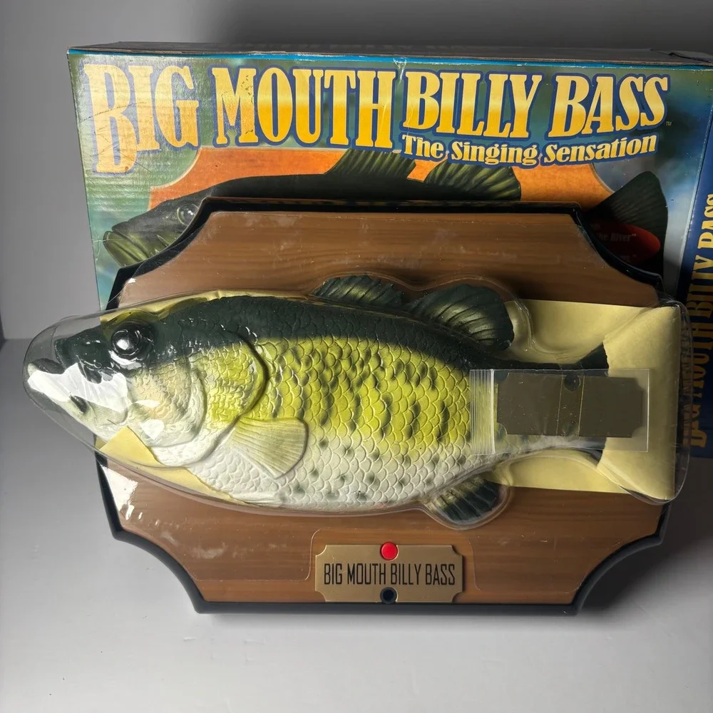 Gemmy Big Mouth Billy Bass   Green Singing Sensation Motion Activated 1999